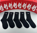 Kit de Meias Cano alto Nike com 5 Pares (Preto)